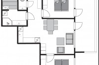 план апартамента на 4+2 чел.