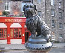 Памятник в Эдинбурге скатерьеру Бобби с надписью: «Самой преданной собаке в мире»